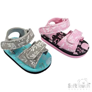 WILD ANIMAL PRINT SANDALS (9 to 18 Months) (PK6) E56