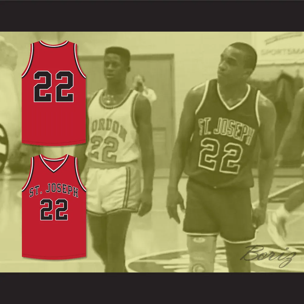William Gates 22 St Joseph Chargers High School Red Basketball Jersey Hoop Dreams