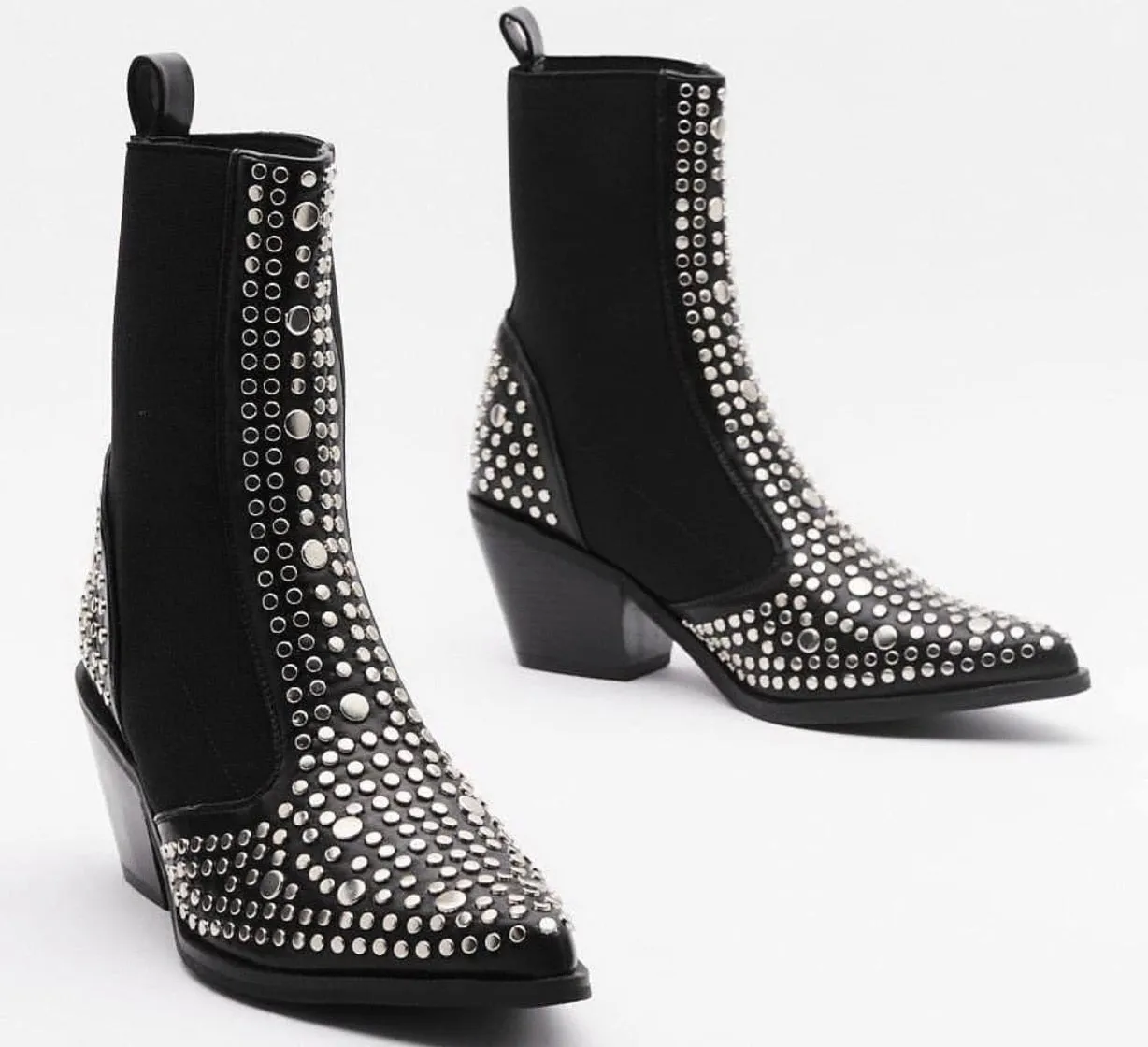Winter Boots Women Sexy Rivet Velvet Rive Night Club Party Pump Shoes Women Zipper Short Autumn Winter Ladies Shoes Boots