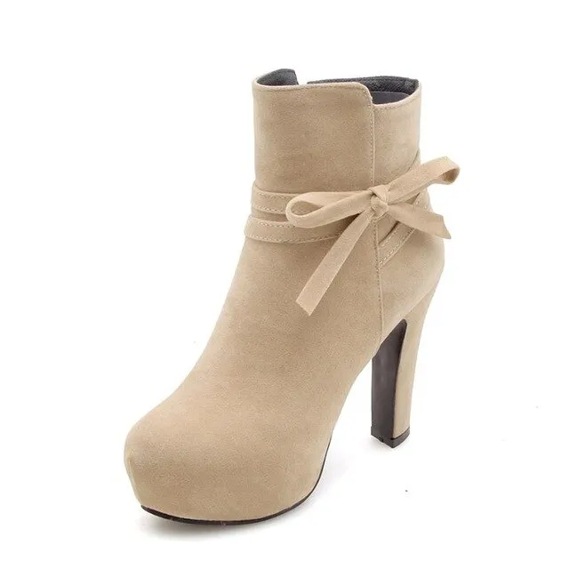 Women Ankle Boots Platform Winter Warm Fur Shoes