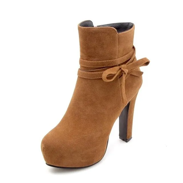 Women Ankle Boots Platform Winter Warm Fur Shoes