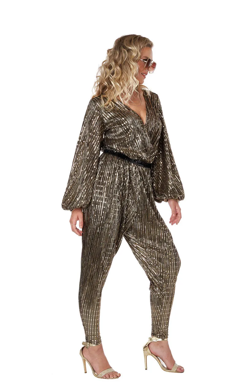 Womens Gold Disco Queen Costume