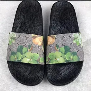 Womens Slippers Slide Sandals Floral Printing Rubber Flip-flops Shoes Red Green