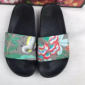 Womens Slippers Slide Sandals Floral Printing Rubber Flip-flops Shoes Red Green