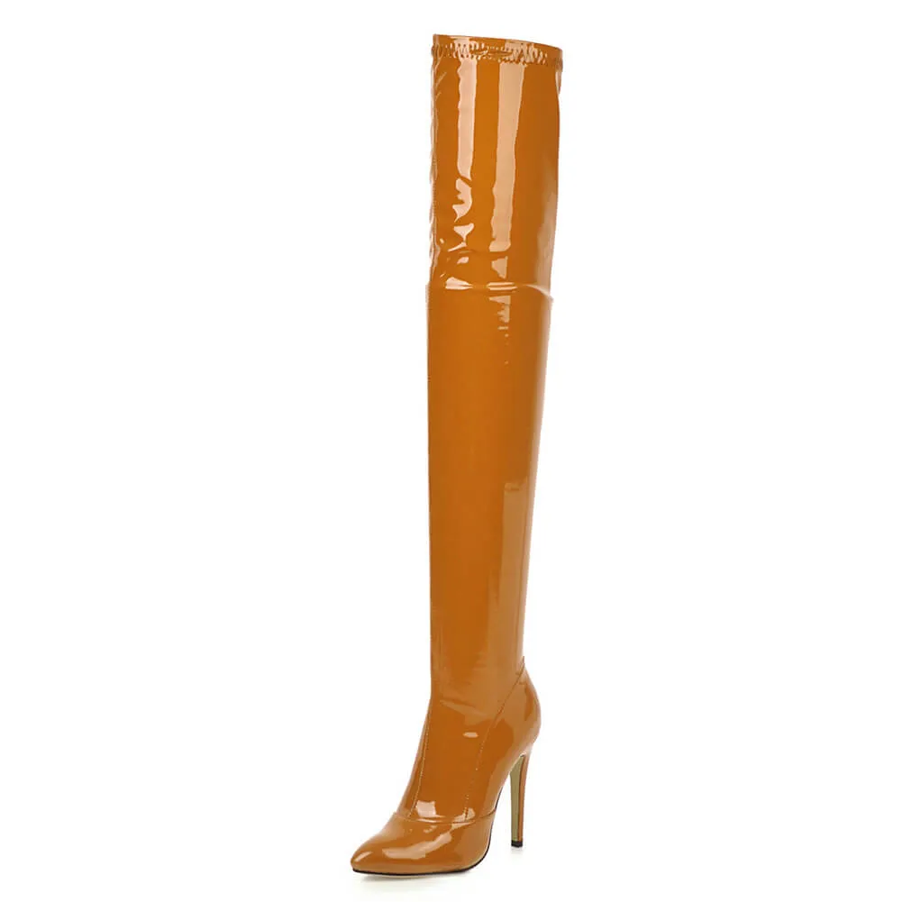 Yellow Women's Closed Toe Boots