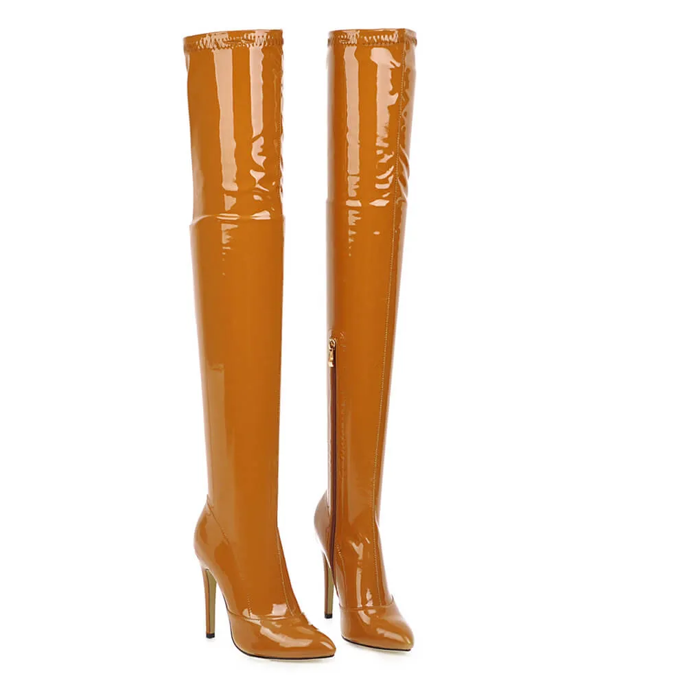 Yellow Women's Closed Toe Boots