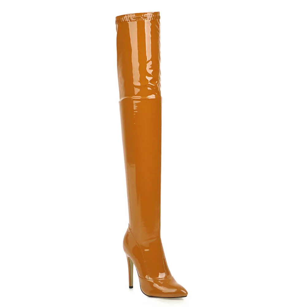 Yellow Women's Closed Toe Boots