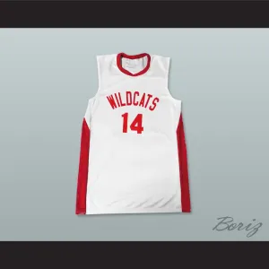 Zac Efron Troy Bolton 14 East High School Wildcats White Basketball Jersey