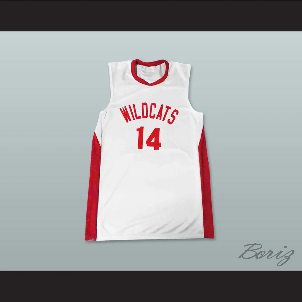 Zac Efron Troy Bolton 14 East High School Wildcats White Basketball Jersey