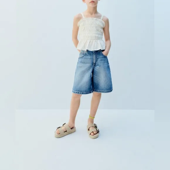 ZARA KIDS JUTE LEATHER SANDALS