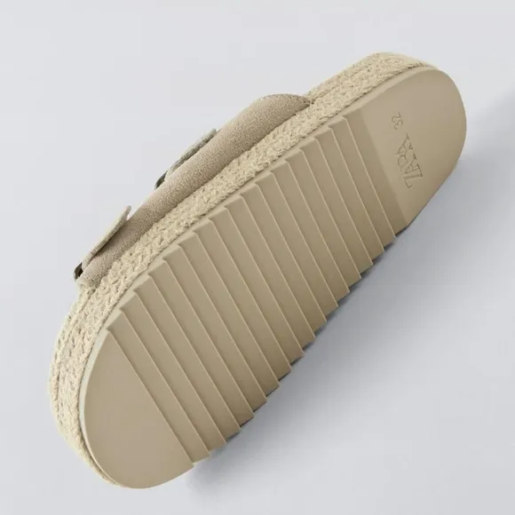 ZARA KIDS JUTE LEATHER SANDALS