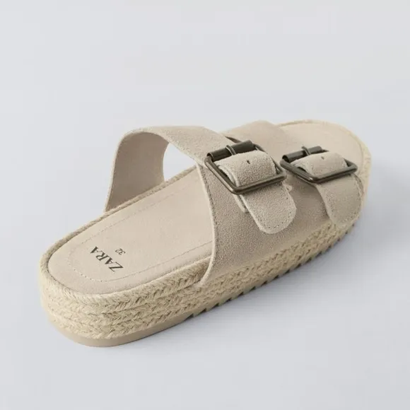 ZARA KIDS JUTE LEATHER SANDALS
