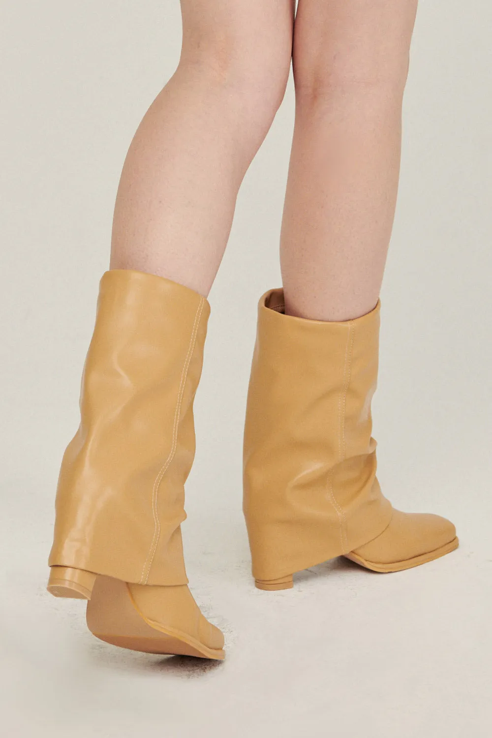 Zenda Two-Way Pleather Boots