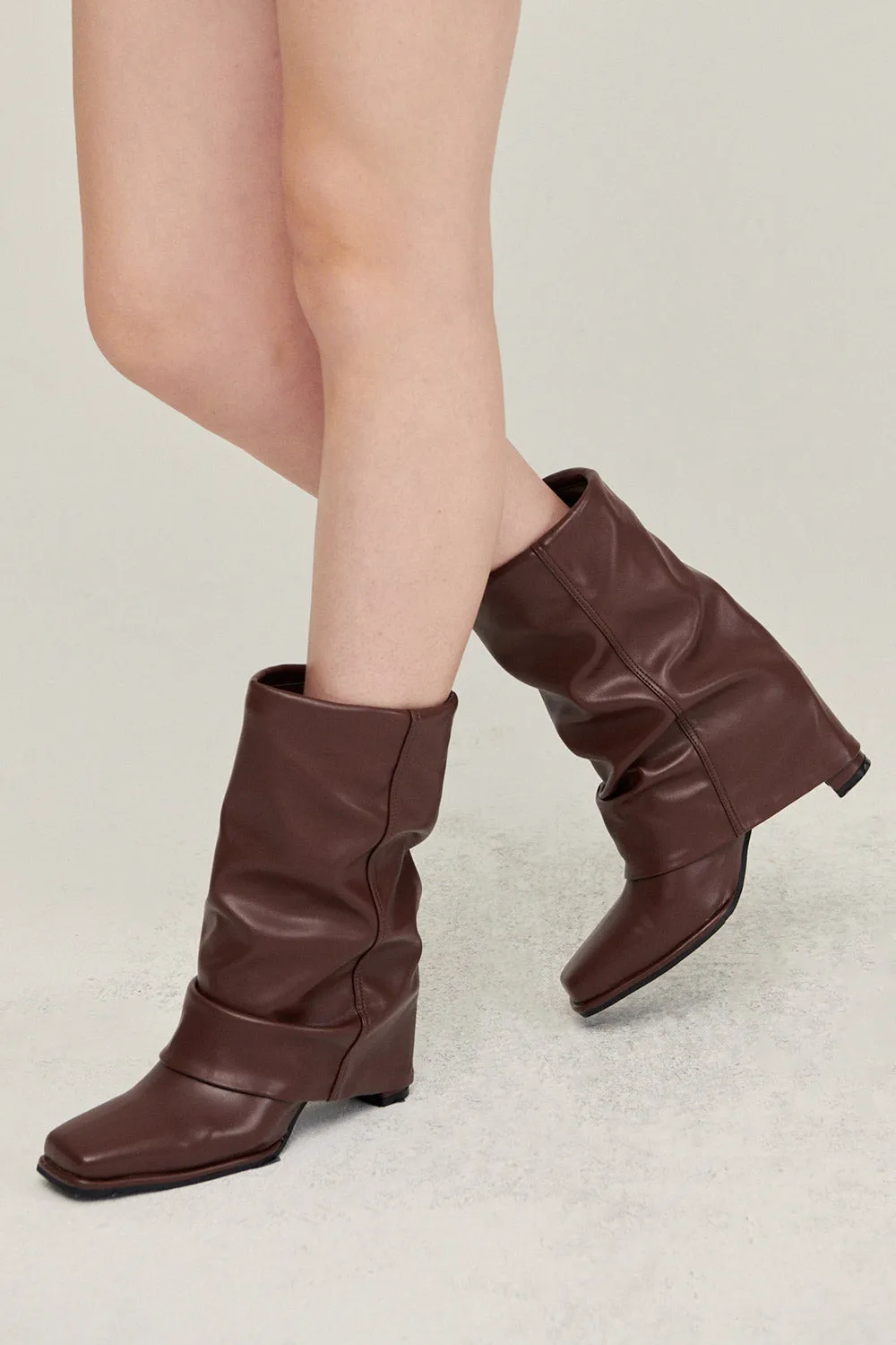 Zenda Two-Way Pleather Boots